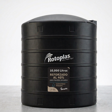 Cargar imagen en el visor de la galería, Tanque de agua Rotoplas 10,000 L negro Reforzado al 40%, vista de producto | FH Ferreterías