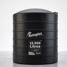 Cargar imagen en el visor de la galería, Tanque de agua Rotoplas 15,000 L negro estándar, vista de producto | FH Ferreterías