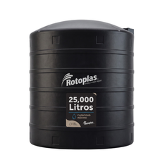 Cargar imagen en el visor de la galería, Tanque Rotoplas 25,000 litros negro estándar vertical para uso industrial | FH Ferreterías