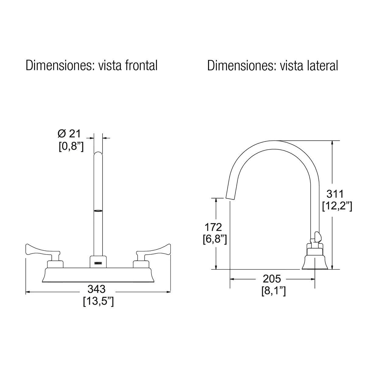 Mezcladora para fregadero Helvex Albatros Hm 37