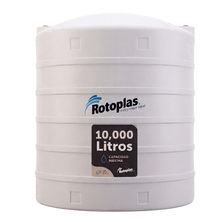 Cargar imagen en el visor de la galería, Tanque Rotoplas 10,000 litros blanco estándar vertical para uso industrial | FH Ferreterías
