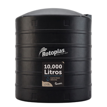 Cargar imagen en el visor de la galería, Tanque Rotoplas 10,000 litros negro estándar vertical para uso industrial | FH Ferreterías

