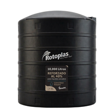 Cargar imagen en el visor de la galería, Tanque Rotoplas 10,000 litros negro Reforzado al 40% vertical para uso industrial | FH Ferreterías
