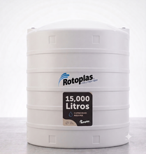 Cargar imagen en el visor de la galería, Tanque de agua Rotoplas 15,000 L blanco estándar, vista de producto | FH Ferreterías
