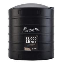 Cargar imagen en el visor de la galería, Tanque Rotoplas 22,000 litros negro estándar vertical para uso industrial | FH Ferreterías
