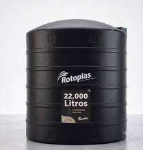 Cargar imagen en el visor de la galería, Tanque de agua Rotoplas 22,000 L negro estándar, vista de producto | FH Ferreterías
