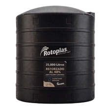 Cargar imagen en el visor de la galería, Tanque Rotoplas 25,000 litros negro Reforzado al 40% vertical para uso industrial | FH Ferreterías
